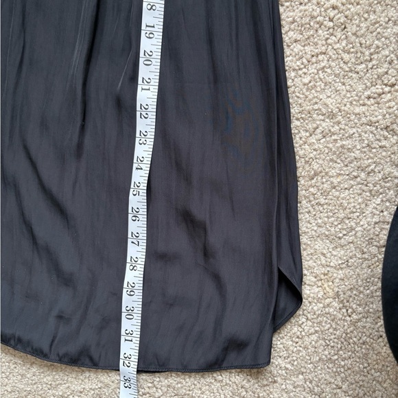 Ramy Brook Jessy Black Midi Shirred Asymmetrical Front Side Skirt Size 4 - Picture 14 of 15